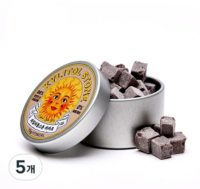 자일리톨스톤 사탕 카카오, 5개, 70g
