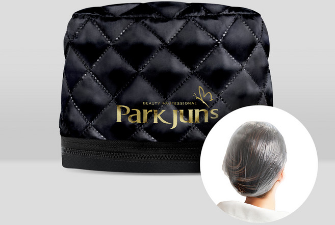 박준뷰티랩 홈케어 전기 헤어캡+비닐캡, PGCP-001, 블랙