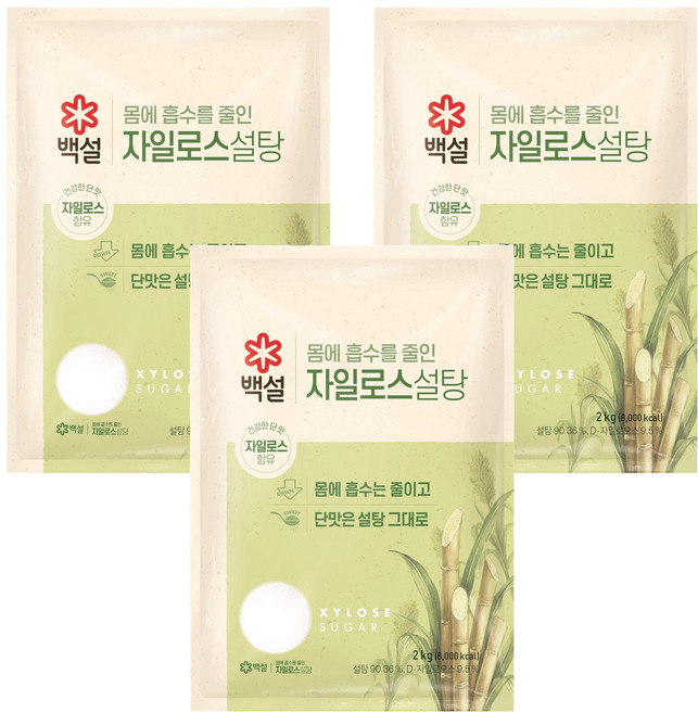 백설 자일로스 설탕, 2kg, 3개