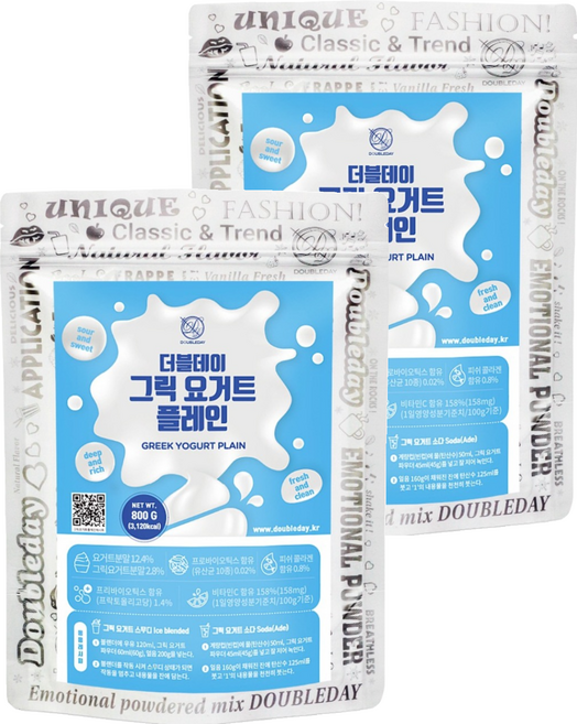 더블데이 그릭 요거트 플레인 파우더, 800g, 1개입, 2개