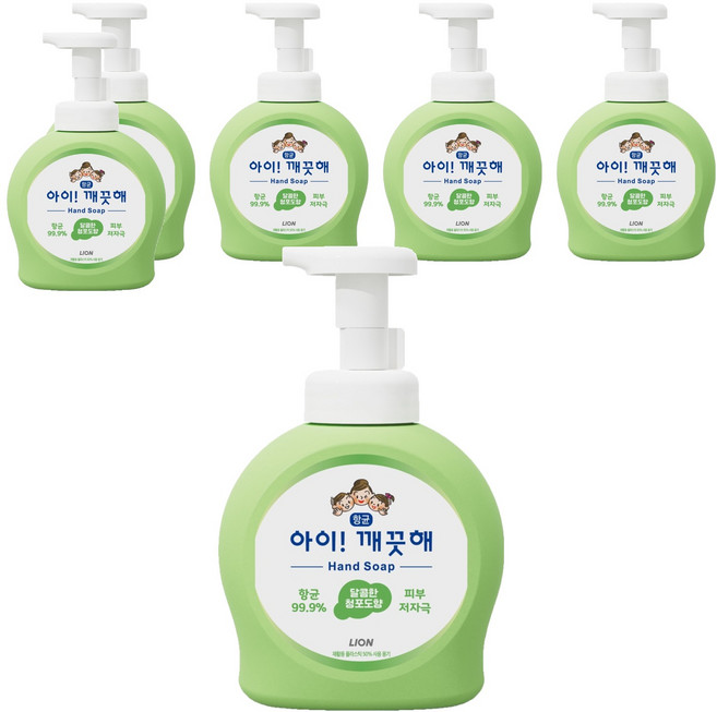 아이깨끗해 항균 폼 핸드솝 청포도향, 490ml, 6개
