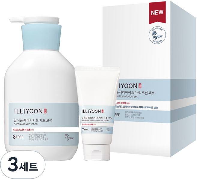 일리윤 세라마이드 아토 로션 528ml + 집중 크림 150ml 세트, 3개, 528ml, 150ml