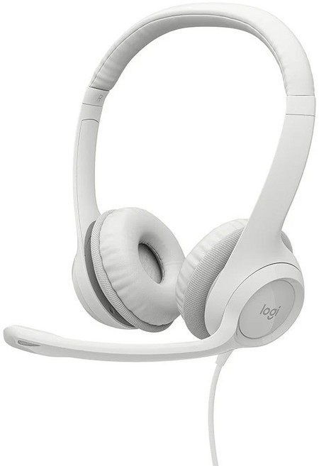 logitech 羅技 有線耳機麥克風, H390, 珍珠白