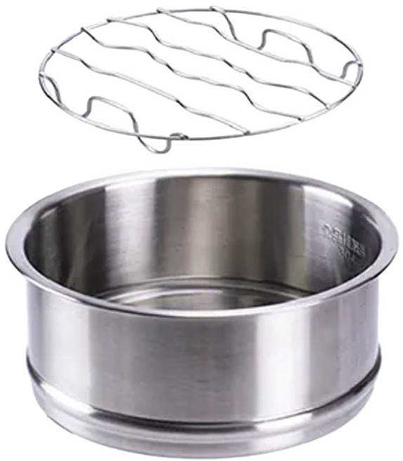 MOLIJIA 魔力家 M1909 不鏽鋼蒸具二件套, 蒸籠:15.5 x 15.5 x 7cm + 蒸架:13.5 x 13.5 x 2cm, 1組