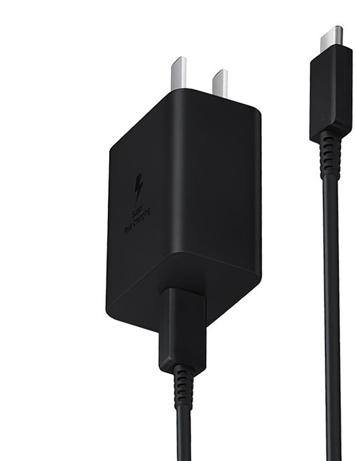 充電器 45W + 雙T-C線 2m 三星專用, 黑色, 1組