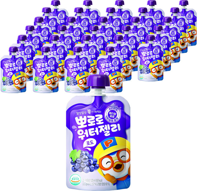 팔도 뽀로로 워터젤리 포도, 120ml, 30개