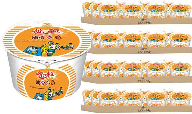 統一麵 肉骨茶風味 93g, 48入