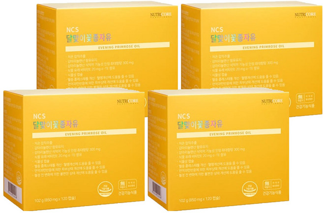 뉴트리코어 달맞이꽃종자유 영양제, 120정, 4개