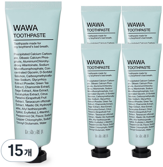 로로벨 와와치약 구취제거 불소, 100g, 15개