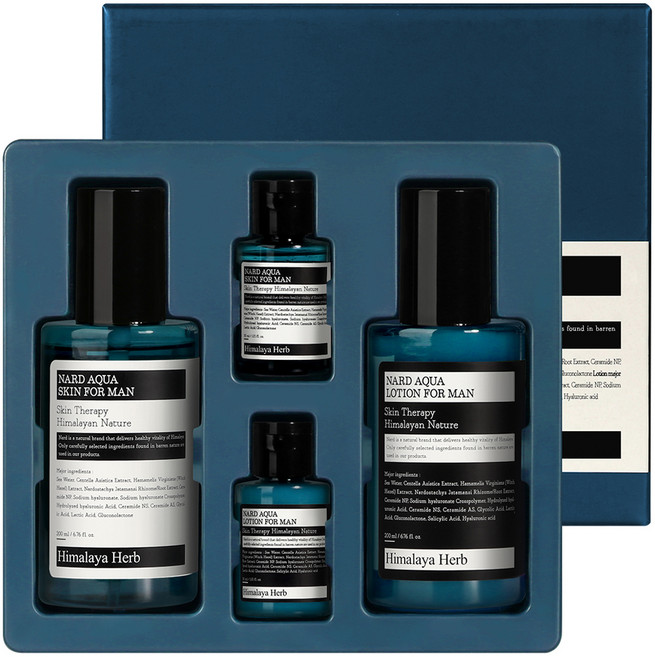 나드 아쿠아 스킨 200ml + 30ml + 로션 200ml + 30ml 포맨 세트, 1세트