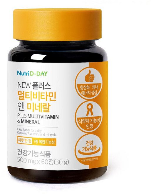 뉴트리디데이 뉴플러스 멀티비타민 앤 미네랄, 60정, 1개
