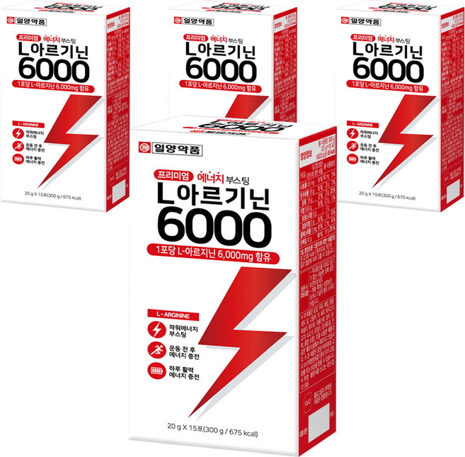 일양약품 L 아르기닌 6000 15p, 300g, 4개