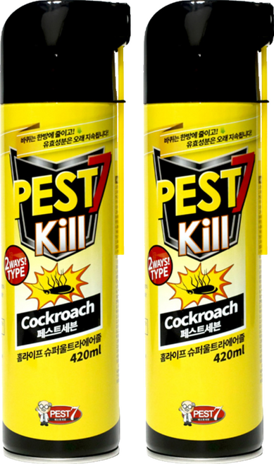 페스트세븐 킬 에어로솔 살충제, 420ml, 2개