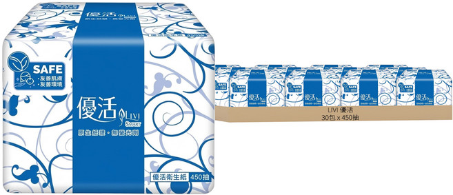 LIVI 優活 單層優拭衛生紙, 1入, 30包