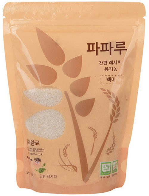 파파루 간편레시피 유기농 쌀가루 백미 굵은입자 이유식 후기, 400g, 1개
