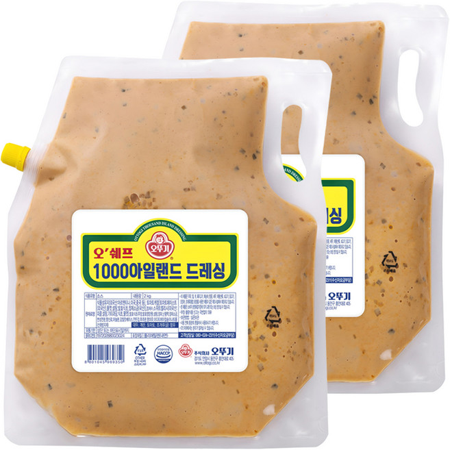 오뚜기 1000 아일랜드 드레싱, 2kg, 2개
