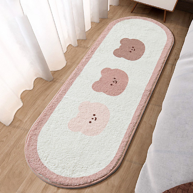 可愛仿羊絨床邊地墊地毯