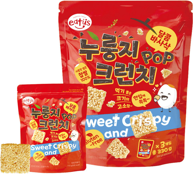 이더스 누룽지 크런치 3p, 330g, 1개