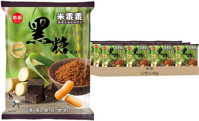 乖乖 米乖乖 黑糖風味, 40g, 12包