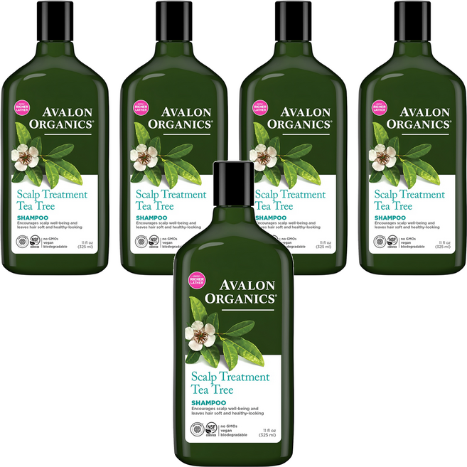 AVALON ORGANICS 頭皮調理精油洗髮精 茶樹, 5瓶, 325ml