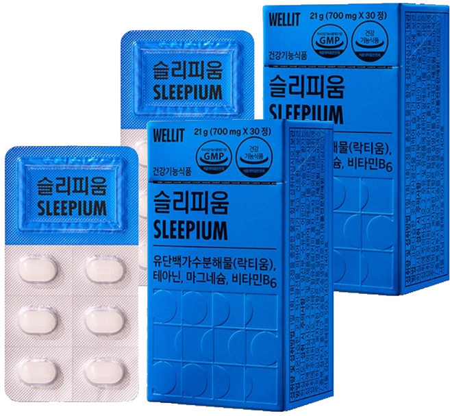웰릿 정품 슬리피움 21g, 30정, 2개