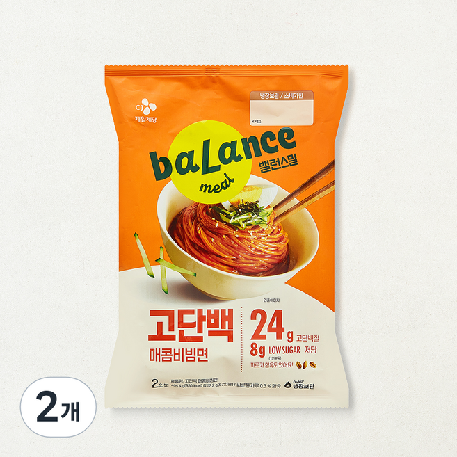 밸런스밀 고단백 저당 매콤비빔면 2인용, 404.4g, 2개