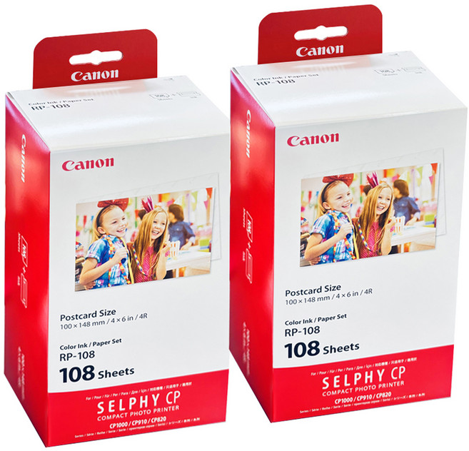 Canon 佳能 Selphy印相機適用明信片尺寸相紙 RP-108 108張入, 4*6吋, 2盒