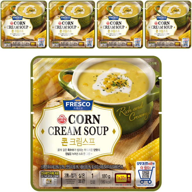 오뚜기 프레스코 콘크림스프, 5개, 180g