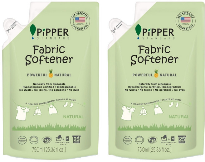 PiPPER STANDARD 沛柏 天然鳳梨酵素柔軟精 補充包, 750ml, 2包