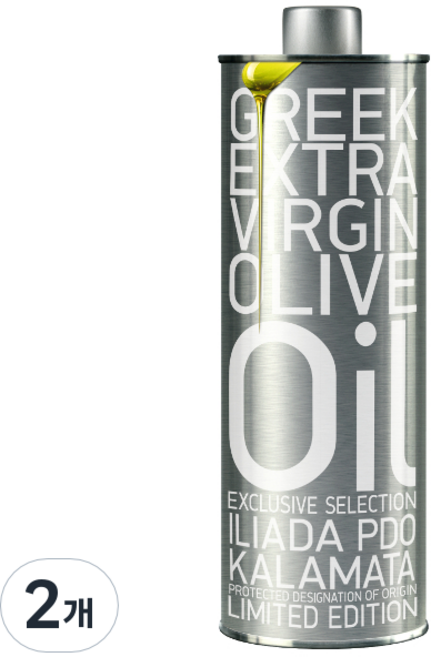 이리아다 칼라마타 엑스트라버진 실버틴 올리브오일, 500ml, 2개