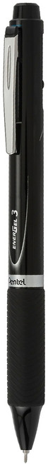 Pentel 飛龍文具 ENERGEL 極速三色筆 0.5mm XBLC35, 黑色, 1支