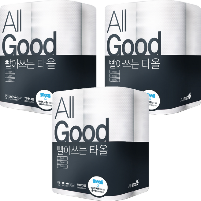 올굿 빨아쓰는 타올, 75매, 12개