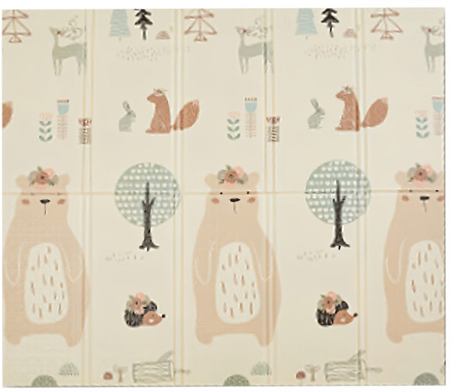 nac nac 多功能折疊遊戲墊 厚款 6個月以上, 小熊派對 米色