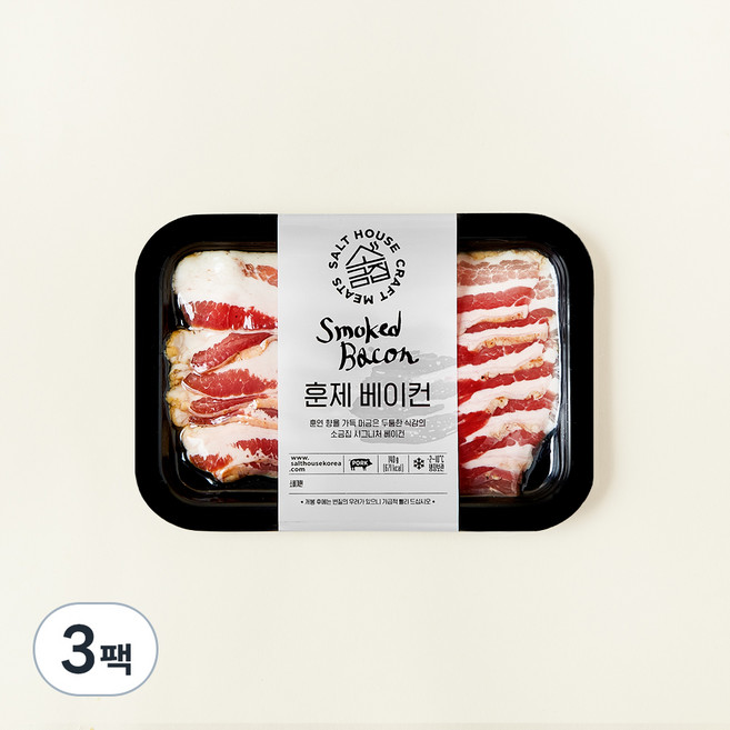 소금집 훈제 베이컨, 140g, 3팩