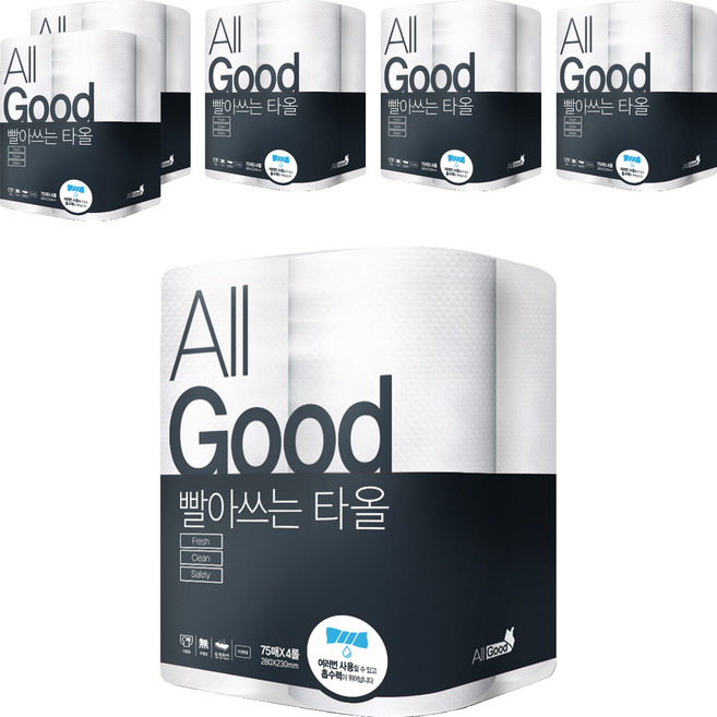 올굿 빨아쓰는 타올, 75매, 24개