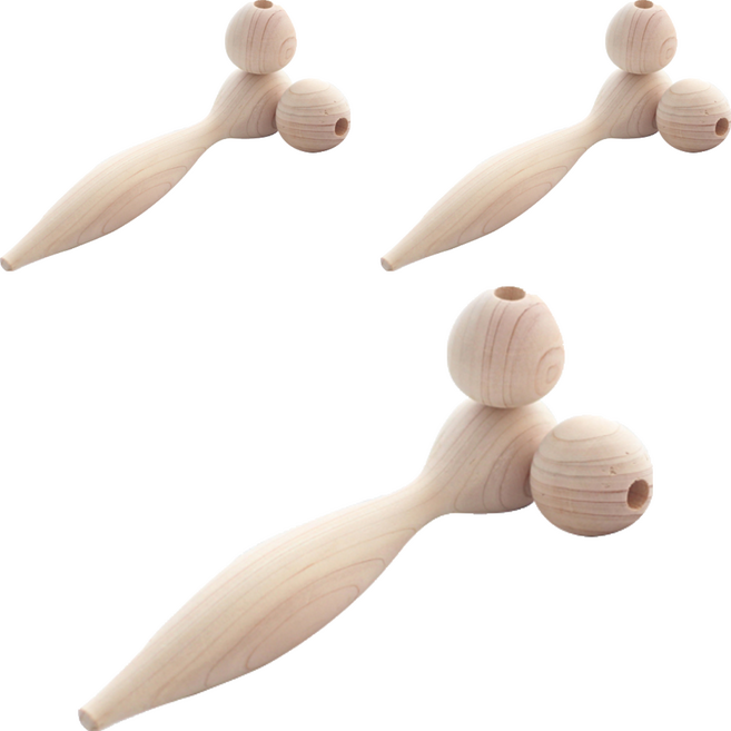 JAYJUN 扁柏木臉部滾輪, 3個, 混合色