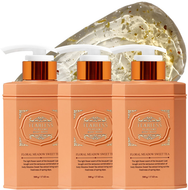 티블레스 퍼퓸 바디워시 스위트티 플로럴향, 500g, 3개