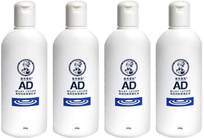 MENTHOLATUM 曼秀雷敦 AD高效抗乾修復乳液, 200g, 4瓶