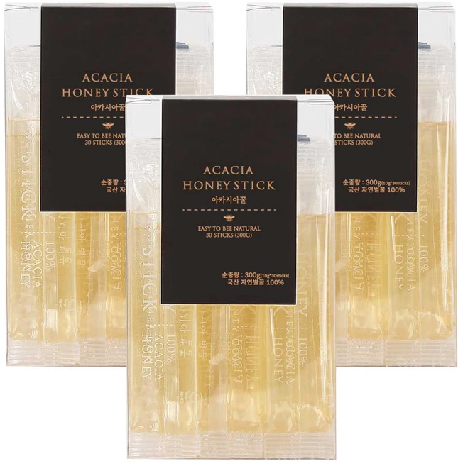 허니바이허니 아카시아 허니스틱 30p, 300g, 3개 - 쿠팡