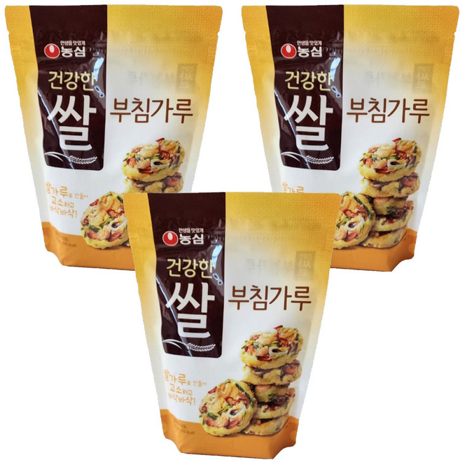 농심 건강한 쌀 부침가루, 450g, 3개