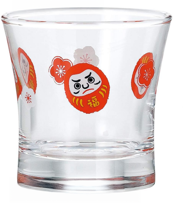 TOYO-SASAKI GLASS 東洋佐佐木 玻璃清酒杯, 福神達摩 透明, 1個