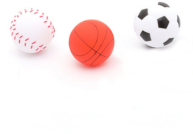 강아지 라텍스 장난감공 3종 세트, 혼합색상, 1세트