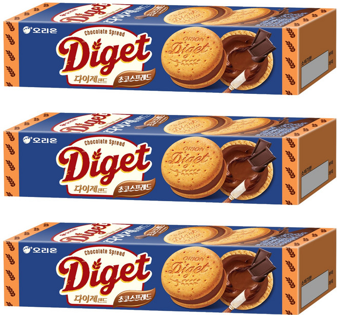 오리온 다이제샌드 초코스프레드, 98g, 3개