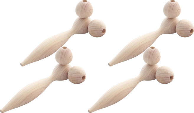 JAYJUN 扁柏木臉部滾輪, 4個, 混合色