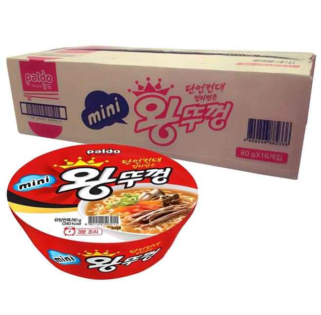 왕뚜껑 미니 컵라면 80g, 16개