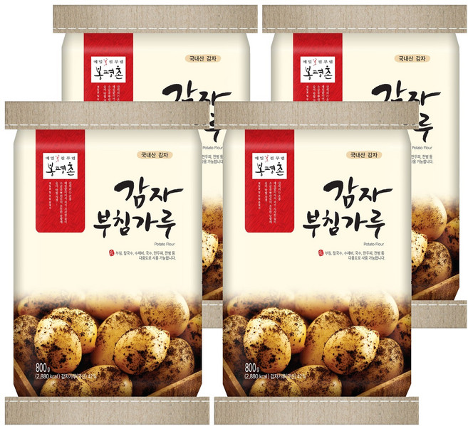 봉평촌 감자부침가루, 800g, 4개