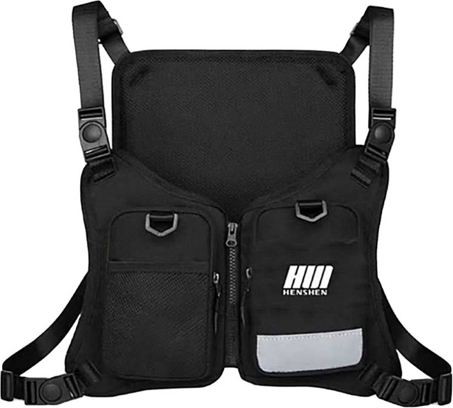 헨센 옥스포드 포켓 배달 오토바이 라이더 조끼, 블랙