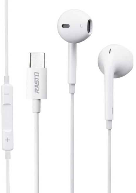RASTO Type C線控耳機 120cm, RS49, 白色