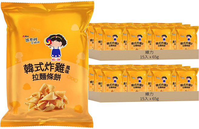 維力 張君雅小妹妹 拉麵條餅 韓式炸雞口味, 65g, 30入