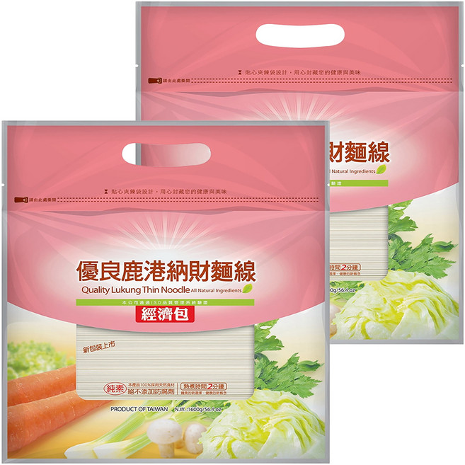 鄉傳 優良鹿港納財麵線, 1.6kg, 2包